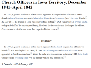 Church Officers in Iowa Territory, December 1841–April 1842