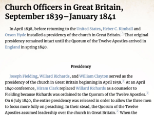 Church Officers in Great Britain, September 1839–January 1841