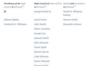Church Organizations, April 1834–September 1835