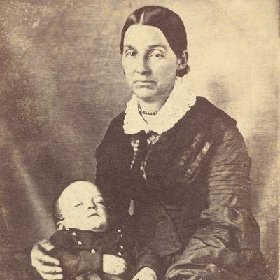 With son David Hyrum. Photograph, unknown photographer, 1845. (Courtesy Community of Christ Library-Archives, Independence, MO)