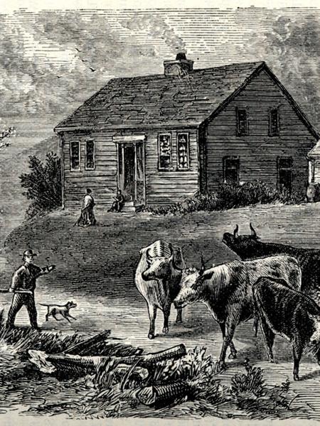 Engraving, unknown artist, 1881. (History of Jackson County, Missouri, 1881, p. 25.)