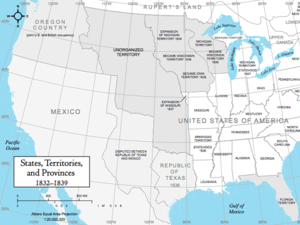 States, Territories, and Provinces, 1832–1839