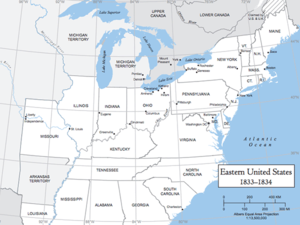 Eastern United States, 1833–1834