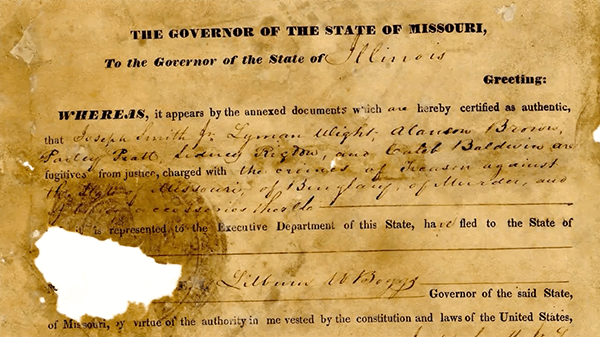 Missouri’s First Attempt to Extradite Joseph Smith